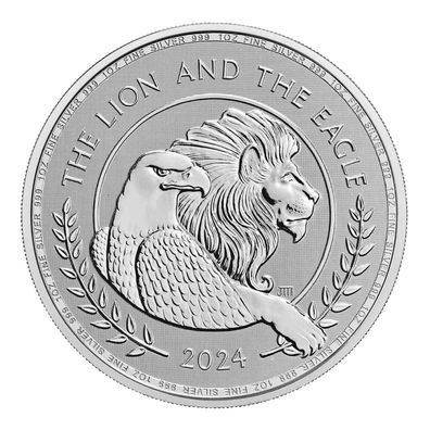 Silbermünze British Lion and American Eagle 1 oz 2024 Royal Mint Silber 999