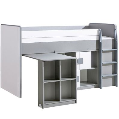 Etagenbett mit Schreibtisch und Schrank COMI GM19 esche / weiß