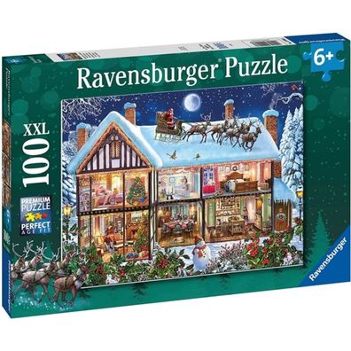 Puzzle 100 Teile XXL Weihnachten zu Hause