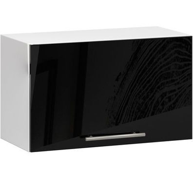 Küchenschrank AKORD OLIWIA W60 Weiß 60 cm Front Schwarz Hochglanz B60 x H29 x T30 cm