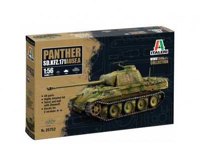 Italeri Sd. Kfz. 171 Panther Ausf. A Panzer 5100257527 Maßstab 1:56 Nr. 25752 Bausatz