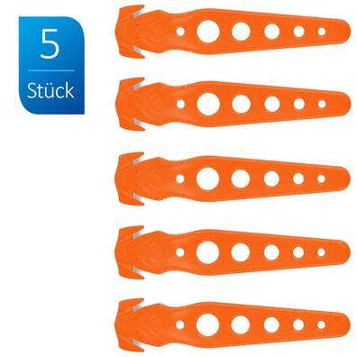 Sicherheitsmesser Kartonmesser Folienschneider Paketmesser Set 5 Stück orange