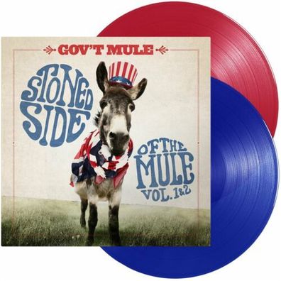 Gov't Mule Stoned Side Of The Mule 2LP Red Blue Vinyl Gatefold 2022 Provogue