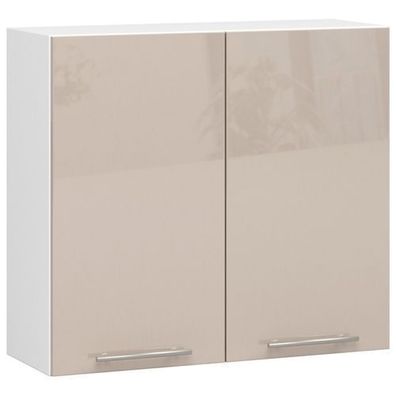 Küchenschrank AKORD OLIWIA W80 Weiß 80 cm Front Cappuccino Glanz B80 x H72 x T30 cm
