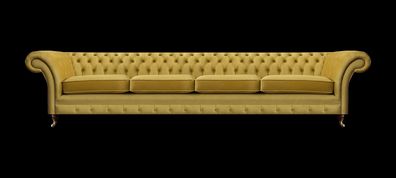 Wohnzimmer Gelb Sofa Viersitzer Couch Chesterfield Polstersitz Einrichtung