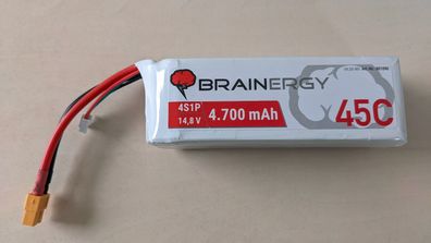 Brainergy LiPo Akku 4s1p 14,8V 4700mAh 45C XT60 Yuki 801090