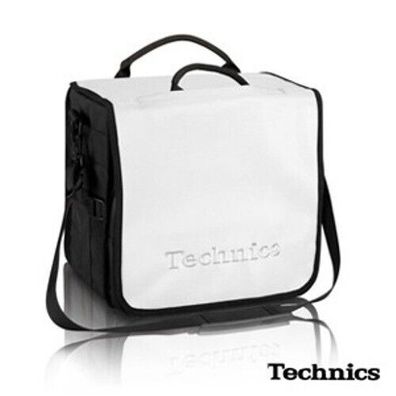 Technics DJ BackBag weiß Eingesticktes Logo silber für 45 LPs