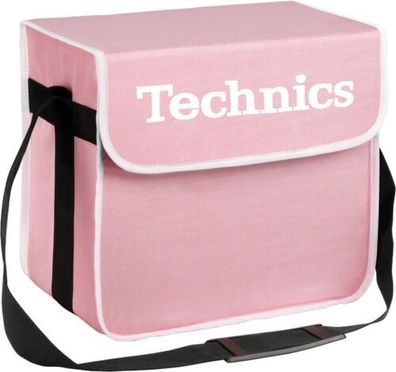 Technics DJ Bag Pink Logo Weiss Seitentasche Schultergurt ca 60 LPs