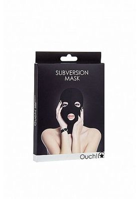Maske mit Löchern für Augen und Mund erotisches Gadget für BDSM-Spiele