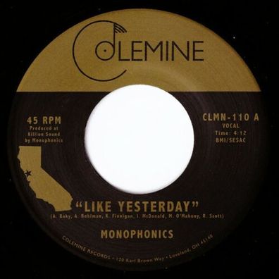 Monophonics / Destruments Like Yesterday / Freedom 7" Vinyl Single Colemine Rec