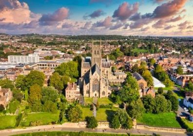 Blick auf die Kathedrale von Worcester