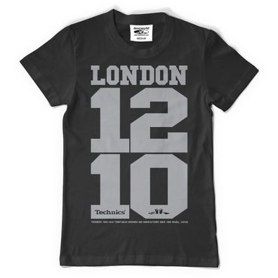 Technics DMC T-Shirt London 1210 Black Silver T092B
