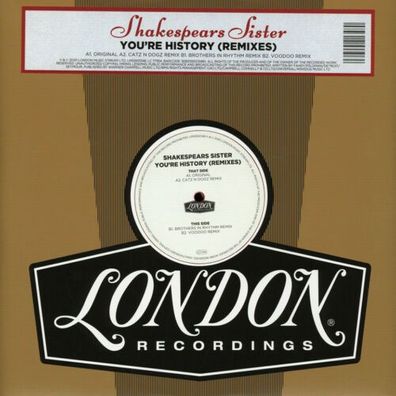 Shakespears Sister You're History Remixes 12" Red Vinyl Record Store Day 2020