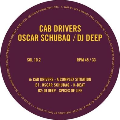 Cab Drivers / Oscar Schubaq / DJ Deep Slices Of Life 10.2 12" Vinyl 2018