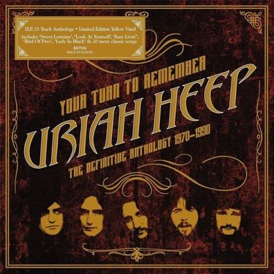 Uriah Heep Your Turn To Remember Anthology 1970-1990 LTD 2LP Yellow Vinyl