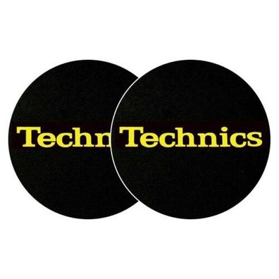 Slipmats Technics Schwarz Logo Gelb 1 Paar 0020101773