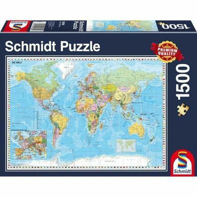 Schmidt Puzzle Politische Weltkarte 1500 Teile