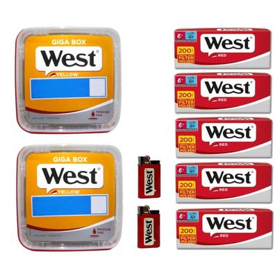 West Yellow Giga Box mit Filter Hülsen und Feuerzeug