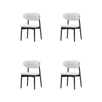 Esszimmer Sitzstühle Weiß-Schwarze Stuhgarnitur Designer Lehnstühle