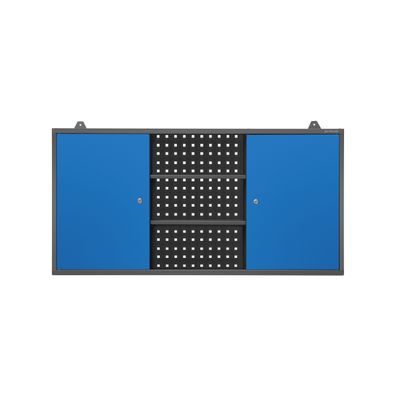 Flacher Hängeschrank für Garage 1200 x 600 x 200 mm, anthrazitblau