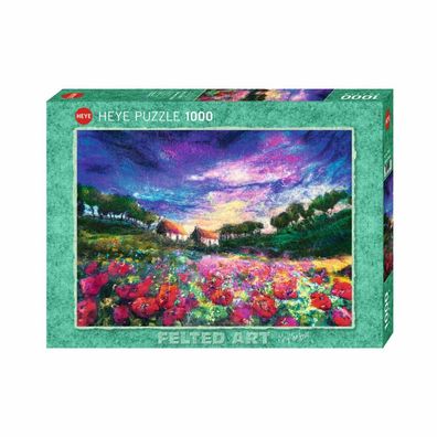 1000 Teile Puzzle - Mohnblumen bei Sonnenuntergang