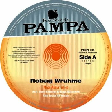 Robag Wruhme Nata Alma / Venq Tolep 12" Vinyl 2019 Pampa Records PAMPA035