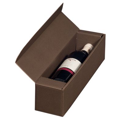 100 x Geschenkbox 1 Flasche 92x 96x385mm Braun