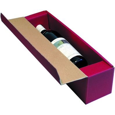 100 x Geschenkbox 1 Flasche 92x 96x385mm Bordeaux