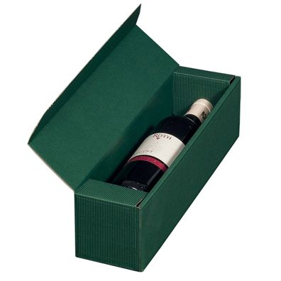 100 x Geschenkbox 1 Flasche 92x 96x385mm Grün