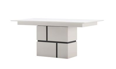 Weißer Esszimmer Tisch Esstisch Luxuriöser Holz Ausziehbarer Tisch Neu