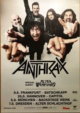 Anthrax Original Konzert Plakat Tour Poster Frankfurt München Dresden 2019