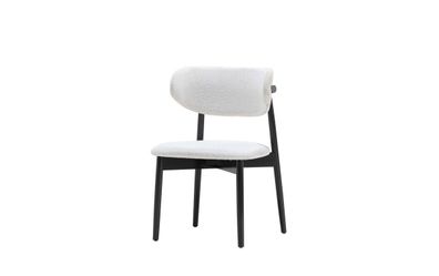 Stilvoller Weiß-Schwarzer Stuhl Luxuriöser Esszimmer Polsterstuhl Neu