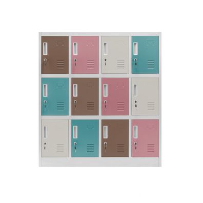 Metallschrank für Garderobe und Kindergarten OLA, 1090 x 1200 x 450 mm, grau-pastell