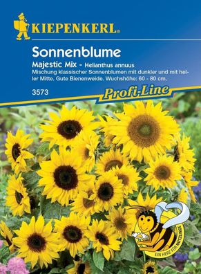 Sonnenblume Majestic Mix | enthält zwei Sorten verzweigter Sonnenblumen | 60...