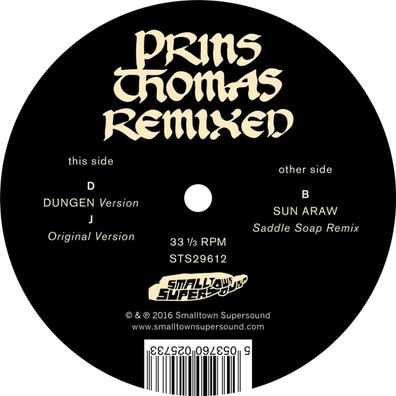 Prins Thomas - Dungen & Sun Araw Remixes (12" Vinyl) Smalltown Supersound, NEU!