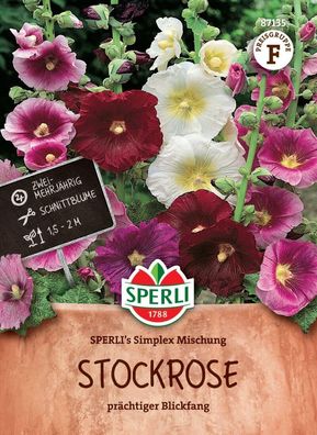 Stockrose SPERLI's Simplex Mischung, prächtiger Blickfang, Schnittblume, ...