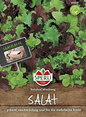 Salat (Babyleaf Mischung) Saatteppich (12,5cm x 40cm), raschwüchsige Mischung...