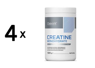4 x OstroVit Supreme Pure Creatine Monohydrate (500g) Unflavoured