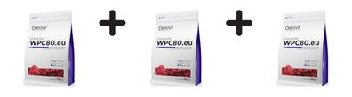 3 x OstroVit Whey Protein Concentrate 80 (900g) Raspberry