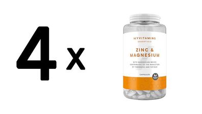4 x Myprotein MyVitamins Zinc and Magnesium (270 Caps) Unflavoured