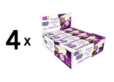 4 x Novo Nutrition Protein Wafer Bar (12x40g) Cookies and Cream