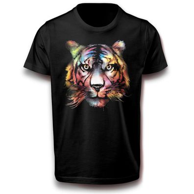 Aquarell Tiger Natur Design T-Shirt 122 - 3XL Baumwolle