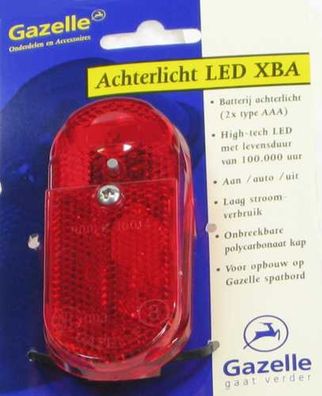 LED Rücklicht mit An-Aus Automatic - mit Batterie - original Gazelle