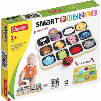 Quercetti 0231 Quercetti-0231 Smart Puzzle First Words & Colors Shapes And