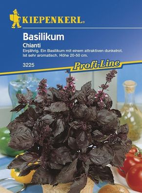 Basilikum Chianti (Opal) rotblättrig, sehr aromatisch, für Dekoration von...