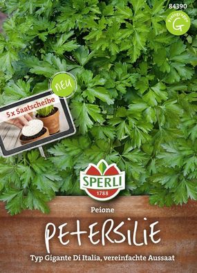 Petersilie Peione (Saatscheiben), aromatische und ertragreiche Sorte mit...