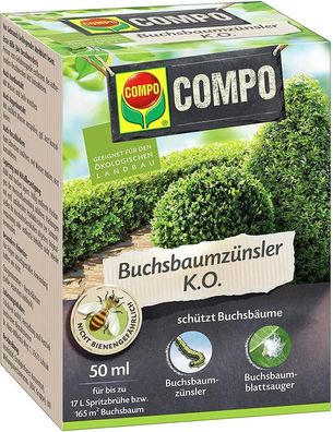 Compo Buchsbaumzünsler K.O., Bekämpfung von Schädlingen an Buchsbäumen, 50 ml