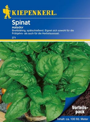 Spinat Matador Inhalt: 170 g Vorteilspack, für die Frühjahrs-, und...