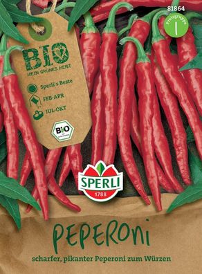 BIO Peperoni, eignen sich ideal zum Würzen scharfer Gerichte, Geschmack...