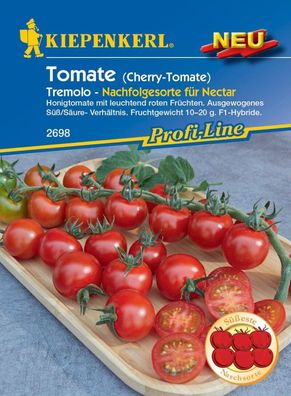 Cherry-Tomate Tremolo F1, Honigtomate mit sehr starker Fruchtsüße, ...